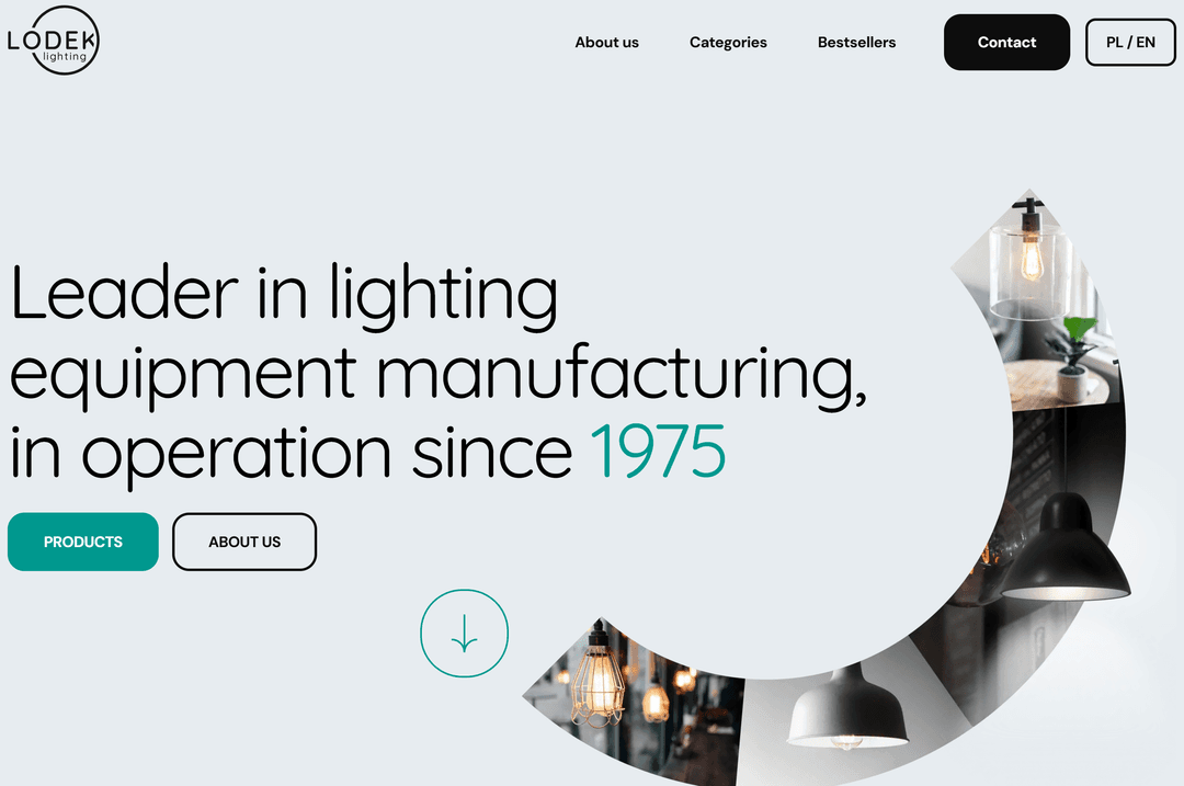 Website for Lodek Lighting – A New Light in the Lighting Market